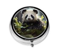Panda Cubs in The Forest This Small, Printed, Round Pill Box is a Portable Pill and Vitamin Organizer Perfect for Pockets, Purses, and Travel.