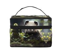 Panda cubs in the forest Women's Large Capacity Makeup Bag, Portable Travel Makeup Bag, (9x6.5x6.2 inches) Girls Large Makeup Bag Storage Bag
