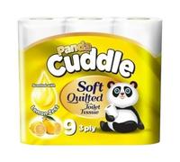 Panda Cuddle 3-Ply Soft Quilted Scented Toilet Rolls - 45 Lemon Scented Toilet Rolls - Premium Bathroom Toilet Rolls for Luxurious Comfort and Hygiene (Pack of 45 Toilet Rolls)