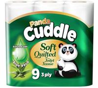 Panda Cuddle 3-Ply Soft Quilted Scented Toilet Rolls - 9 Aloe Vera Scented - Premium Bathroom Toilet Rolls for Luxurious Comfort and Hygiene (Multiple Pack Options)
