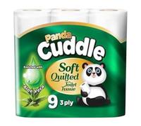 Panda Cuddle 3-Ply Soft Quilted Scented Toilet Rolls - Scented Toilet Rolls - Premium Bathroom Scented Toilet Loo Tissue Paper for Luxurious Comfort and Hygiene (Cuddle Aloe Vera, 45 Rolls)
