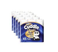 Panda Cuddle 3-Ply Soft Quilted Unscented Toilet Rolls - Premium Bathroom Toilet Rolls for Luxurious Comfort and Hygiene (Pack of 45)