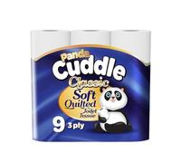 Panda Cuddle 3-Ply Soft Quilted Unscented Toilet Rolls - Premium Bathroom Toilet Rolls for Luxurious Comfort and Hygiene (Pack of 9)