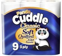 Panda Cuddle Classic Soft Quilted 3 Ply Toilet Tissue Roll Ultimate Comfort (Blue, 45 Rolls)