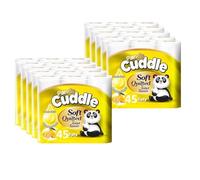 Panda Cuddle Soft Quilted Toilet Rolls, Super Quality 3 Ply Toilet Tissue Enriched with Lemon Fragrance, Provide Ultimate Quilted Comfort - 90 Rolls