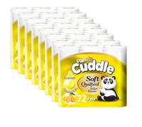 Panda Cuddle Soft Quilted Toilet Rolls, Super Quality 3 Ply Toilet Tissue Enriched with Lemon Fragrance, Provide Ultimate Quilted Comfort -72 Rolls