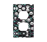Panda cute face Double Sided Wall Plate Kit, Electrical Outlet Cover, Standard Size: 4.50 x 2.76 Inch