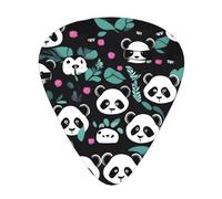 Panda cute face Guitar picks in thin, medium, and thick sizes, 12-piece set, suitable for electric guitar and various instruments