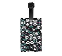 Panda Cute face Print PVC Luggage Tags 3.3x2.1 in, Suitcase Identifier ID Card,for Travel Bags, Accessories