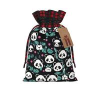 Panda cute face Printed holiday drawstring bag 8.3x11.8 inch Christmas party decoration gift bag
