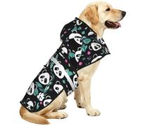 Panda cute face Reflective Waterproof Dog Raincoat Jacket, Adjustable Hooded Pet Coat with Leash Hole,for Outdoor Use3XL