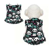Panda cute face Ruffle Dog Dress Frilly Sleeveless Breathable Summer Party for Small Dogs Cats XL