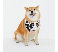 Panda Cute Pink Hearts Pattern Dog Bandanas, Comfortable Cotton Triangle Bibs Scarfs for Dogs Or Cats,Cute Pet Kerchief for Medium Large Dogs-Large