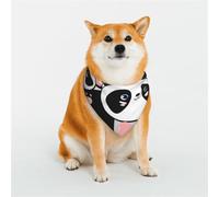 Panda Cute Pink Hearts Pattern Dog Bandanas, Comfortable Cotton Triangle Bibs Scarfs for Dogs Or Cats, Cute Pet Kerchief for Small Medium Large Dogs-Medium