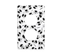 (Panda Cute Printed Pattern) 2-Gang Duplex Outlet & Switch Cover Plate Wall Plates with Decorative Design Standard Size 4.5 x 2.76 in for Home Office Decor 1 PCS