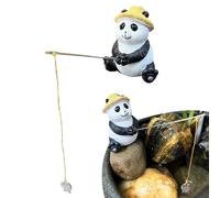 Panda Decor | Resin Animals Landscaping Decoration Featuring Adorable Statue For The Charming Touch | Ornament Figurine For Desk