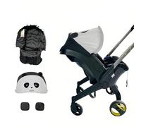 Panda Design 4-in-1 Baby Stroller Accessories, Compatible with Doona Car Seat - Cute Sun Canopy & Seat Cover Set