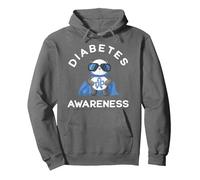 Panda Diabetic Type 1 Diabetes Awareness Support Kids Pullover Hoodie, Adult Unisex, Asphalt Grey, Large