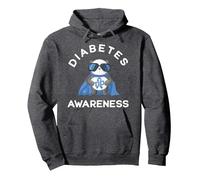 Panda Diabetic Type 1 Diabetes Awareness Support Kids Pullover Hoodie, Adult Unisex, Dark Heather Grey, Medium