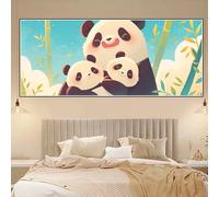 Panda Diamond Art Cute Diamond Painting 35x98inch, 2026 New Rhinestone Mosaic Kits for Adults, 5D Full Drill Gem Crystal Art Kits DIY Paint by Numbers for Adults, Dimond Pictures for Home Decor Z-S545