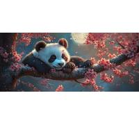 Panda Diamond Painting Kits for Adults, Pattern Cherry Blossoms Diamond Art 5D DIY Full Round Drill Gem Crystal Art Kits Crafts for Adults for Home Room Decor, Bedroom Decor 30 * 60cm -yym260309