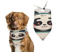 Panda Dog Bandanas Cute Soft Cotton Puppy Scarves Washable Daily Summer Durable Triangle Reversible Bibs Suitable for Small Medium Large Dogs and Cats