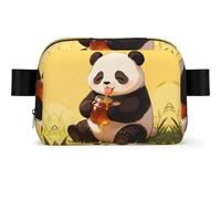 Panda Drink Honey Waterproof Waist Bag for Men Women-Adjustable Bum Bag for Travel, Lightweight Crossbody Chest Bag for Running Gym