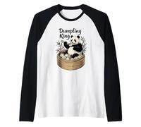 Panda Dumpling King Funny Bao Pot Stickers Gyoza Dim Sum Raglan Baseball Tee
