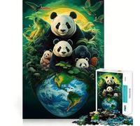 Panda Earth Day Jigsaw Puzzle for Teenagers 1000 Pieces Smart Game Family Time Pattern Assembly Santa Wish Pick (50x75cm)