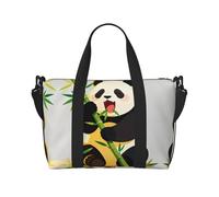 Panda Eat Bamboo Travel Duffle Bag-Lightweight Carry On Weekender for Men Women, Waterproof Overnight Bag for Gym Weekend Trips