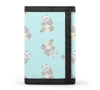 Panda Eat Bamboo Wallet for Men Trifold Wallets Credit Card Holder Minimalist Front Pocket for Women