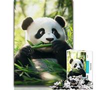 Panda Eating Bamboo Jigsaw Puzzles for Adults 1000 Jigsaws,Challenging To Complete But Fun And Humorous Unique Home Decor And Gifts (50x75cm)