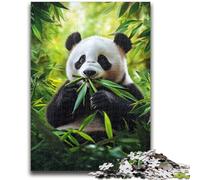 Panda Eating Bamboo Jigsaw Puzzles for Adults Teenagers Jigsaws Puzzle,for Educational Game Challenge Toy Unique Home Decor And Gifts (50x75cm)