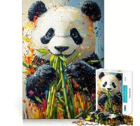 Panda Eating Bamboo Jigsaw Puzzles for Adults1000 Piece Strengthen Memory Home Activity Clean Edge Festive Gift (38x52cm)