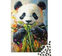 Panda Eating Bamboo Puzzle for Adults & Age 14 Up: Panda Eating Bamboo Stalks Art Fun Present & Activity for Home Gift 70x50cm/1000pcs