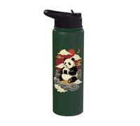 Panda Eating Onigiri Japanese Sushi Manga Japan Stainless Steel Insulated Water Bottle