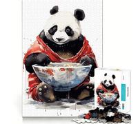 Panda Eating Painting Jigsaw Puzzles 1000 Piece for Teenagers Reason Skill Toy Serene Time Exact Cut Amazing Present (38x26cm)