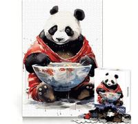 Panda Eating Painting Jigsaw Puzzles 1000 Piece for Teenagers Reason Skill Toy Serene Time Exact Cut Amazing Present (38x26cm)