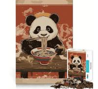 Panda Eating Ramen Jigsaw Puzzles1000 Pieces Mind Skill Toy Soothing Play Precision Cut Art Collection Piece (50x75cm)