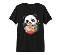 Panda Eating Ramen Soup Noodles Bowl Premium T-Shirt