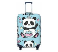 Panda Eats Cake Elastic Travel Luggage Cover Suitcase Protector, Print Suitcase Baggage Cover Anti-Scratch