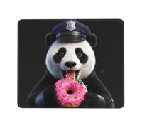 Panda Eats Donuts Gaming Mouse Pad Non-Slip Rubber Base Square Mouse Mat for Home Computer Mousepad 7 X 8.6 in
