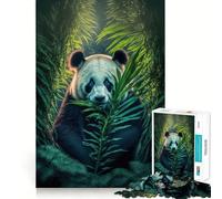 Panda Enjoys It Hard Jigsaw Puzzle for Adults 1000 Pieces Memory Lift Easy Leisure Image Assembly Artistic Gift (38x26cm)