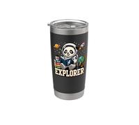 Panda Explorer Space Study Animal Graphic Stainless Steel Insulated Tumbler