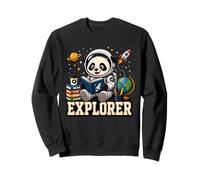 Panda Explorer Space Study Animal Graphic Sweatshirt