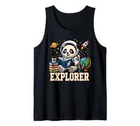 Panda Explorer Space Study Animal Graphic Tank Top