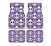 Panda Face Daisy Flower Car Floor Mats Set of 4
