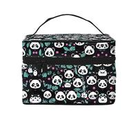 Panda Face Print Makeup Organizer - Cute Animal Design Cosmetic Bag for Girls