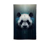 Panda Face Splashart Dark Background Tea Towel Warren Reed - Designer Blue One Size