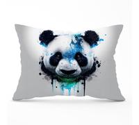 Panda Face Splashart Light Background Cushions Warren Reed - Designer Blue 45cm x 45cm